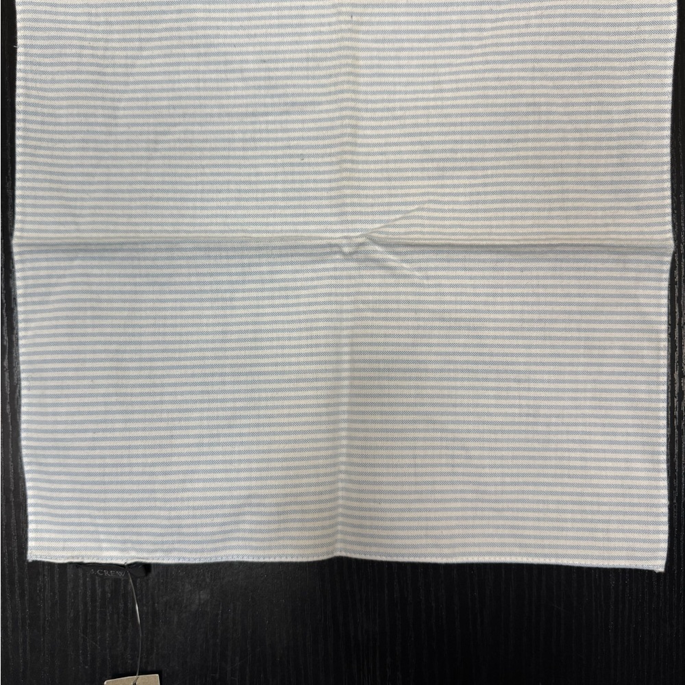 J. Crew White and Gray Striped pocket square